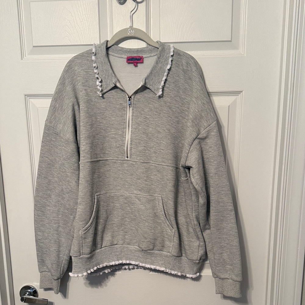 Edikted Gray Zip Collar Sweat set
